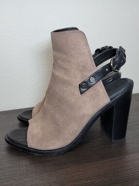 Rag & Bone Wyatt Peep Toe Mid Block Heel Slingback Sandals